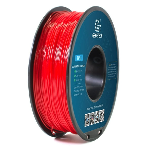 Geeetech TPU Filament 1.75mm, Flexible 3D Printer Filament Roll, 1kg（2.2ibs） Spool, Dimensional Accuracy  /- 0.03 mm, Fit Most FDM Printer (TPU red)