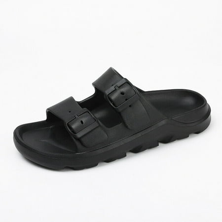 

Men’s Lightweight Comfort Slides Double Buckle Slip-on Adjustable EVA Sandals