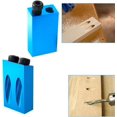 thumbnail image 2 of Juego de plantillas con orificios de bolsillo, guía de carpintería de 15 grados, posicionador de orificio oblicuo, localizador de carpintería de 6/8/10mm, 7 Uds., azul, 2 of 5