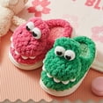 thumbnail image 4 of Otqutp Kids Dinosaur Slippers Boys Girls Soft Plush House Slippers Cute Animal Winter Comfy Warm Fuzzy Non-Slip Indoor Shoes, 4 of 6