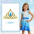 thumbnail image 6 of Benylion Girl's Ice Princess Short Sleeve Dress Printed Casual Swing Twirl Skirt For Holiday Theme Party Outfits for 5-6 Years, 6 of 7