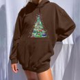 thumbnail image 2 of Sudadera estampada con capucha retro de manga larga suelta de Navidad para mujer con mangas caídas en los hombros Pompotops  gfhjh12814, 2 of 8