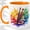 Orange, variant on Paint Palette Accent Mug, 11oz Ceramic Coffee Cup for Artists