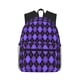 thumbnail image 1 of Fotbe purple argyle Mochila Ligera Casual para Laptop para Hombres y Mujeres, Mochila Impermeable de Uso Diario, Mochila para Universidad, 1 of 6