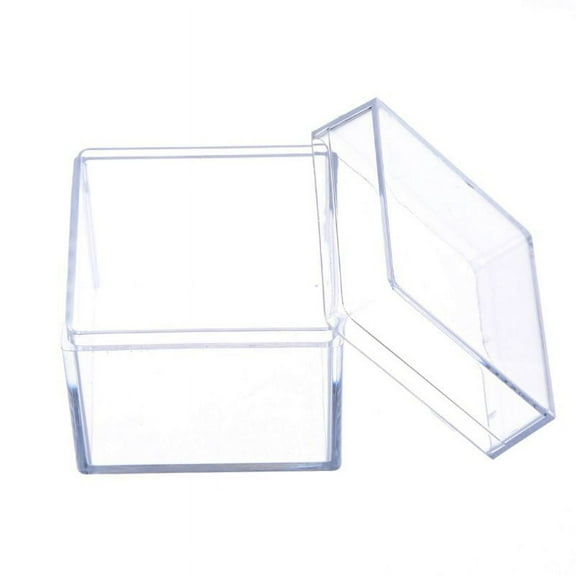 Plastic Square Box Small Plastic Storage Box 5 Sided Transparent Container