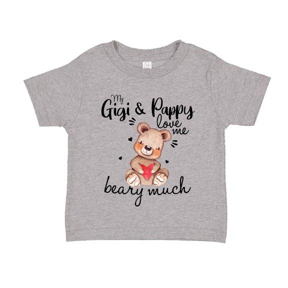 My Gigi and Pappy Love Me Beary Much Toddler T-Shirt 2T Athletic Heather
