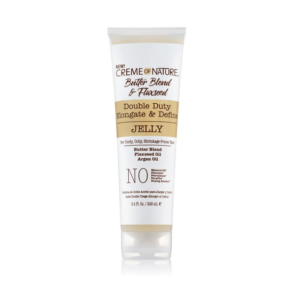 Creme of Nature Butter Blend & Flaxseed Elongate & Define Styling Cream Jelly, 8.45 oz, Dry Hair
