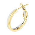 thumbnail image 6 of Honey Crush Real 14K Two-Tone Yellow & White Gold Polished Omega Back Hoop Earrings (3.2mm, 18mm), 6 of 6