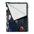 thumbnail image 2 of Outer Space Soft Flannel Fleece Blanket, Astronaut in the Outer Space the Planets Globe Satellite Energy Eternity Theme, Cozy Plush for Indoor and Outdoor Use, 50" x 60", Multicolor, by Ambesonne, 2 of 5