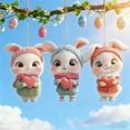 thumbnail image 1 of Dianli Valentines Day Gift Easter Decoration Acrylic Bunny Pendant Keychain Car Rearview Mirror Charm Backpack Hanging Ornament Cute Clear Acrylic Rabbit Charm for Holiday Decor, 1 of 7
