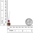 thumbnail image 2 of Gem Stone King 925 Sterling Silver Red Tiger Eye and Red Created Ruby Pendant Necklace for Women (4.50 Cttw, Gemstone Birthstone, Cushion 10MM, Round 6MM), 2 of 4