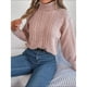thumbnail image 3 of Suéter, suéter de cuello alto para mujer, punto cable, suéter, 3 of 6