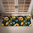 thumbnail image 2 of Black Colorful Flower Leaf Sunflower Pattern Door Rugs,Washable Non Slip Door Mats Indoor,Decorative Door Mats,Entry Mat Indoor for Entrance,Bedroom,Kitchen,Bathroom,16"x47", 2 of 6