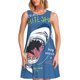 thumbnail image 1 of Easygdp Great White Shark para Vestido Transpirable de Mujer, Vestido Suelto de Manga Corta con Pliegues y Bolsillos para el Verano, 1 of 7