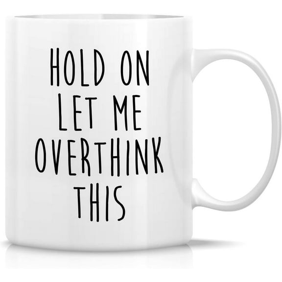 Funny Mug - Hold On Let Me Overthink This Introvert 11 Oz Ceramic Coffee Mugs - Funny, Sarcasm, Sarcastic, Inspirational, Office Work birthday gifts for him her friends, coworkers, bro, sis