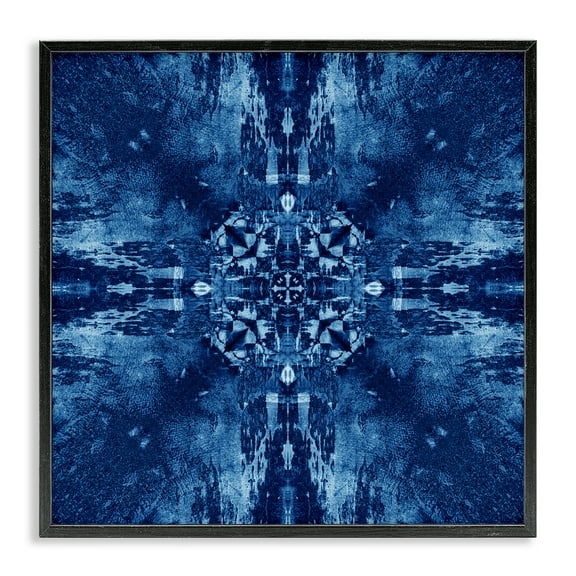 Stupell Industries Mosaic Tie Dye Motif Abstract Painting Black Framed Art Print Wall Art, 12 x 12