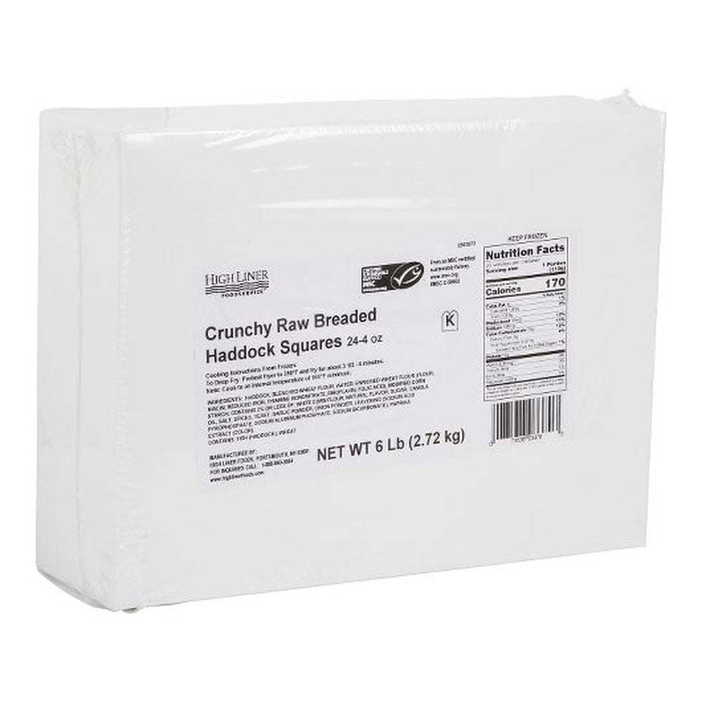 High Liner 4 Ounce Raw Crunchy Breaded Haddock Squares, 6 Pound -- 10 per Case.