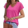 thumbnail image 3 of Ronuti Blouses for Women V Neck Summer Tops Short Sleeve Womens Blouses Spring Business Casual Shirts Sweaters, 3 of 10