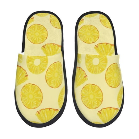 

House Slippers for Women Men - Cute Hollow Pineapple Warm Non-slip Mens Womens Slippers Cozy Slip-on House Shoes Bedroom Outdoor Indoor Slippers for Men