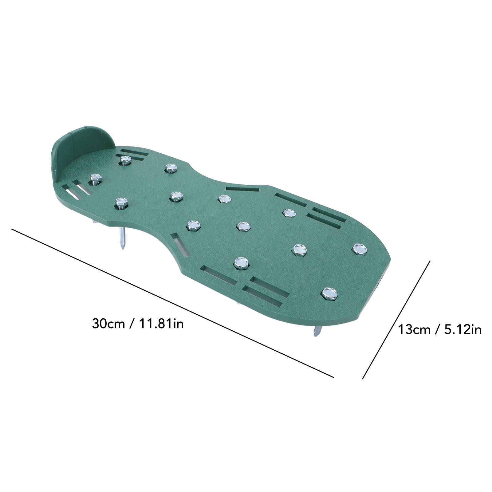 YAHHU Lawn Aerator Shoes Anti Slip Grass Aeration Spiked Sandals with Adjustable Straps for Yard Garden Patio 11.81x5.12 inches / 30x13 cm Green and Black