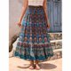 thumbnail image 2 of Vestido de Playa en Capas de Verano de Alta Cintura Maxi Falda Mujer con Estampado Paisley, Cordón de Cintura Elástico, 2 of 9
