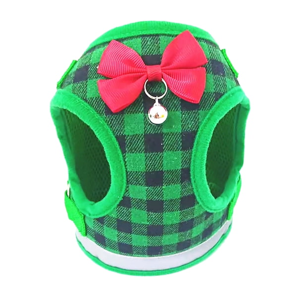 Ropa De Perro De Navidad Chaleco navideño para mascotas, camisa, anillo de correa, ropa de rejilla para perros pequeños y medianos (verde M)