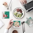 thumbnail image 1 of RYLABLUE Merry Christmas Santa Claus Set of 8 Coaster for Drinks, Absorbent Ceramic Stone Coasters Cup Mat with Cork Base for Home Kitchen Room Coffee Table Bar Decor, 1 of 4