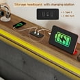 thumbnail image 5 of EnHomee Queen Bed Frame with LED Lights and Charging Station Upholstered Platform Bed with Headboard & Storage Shelf Sturdy Wood Qunne Size Bed Frame, No Box Spring Needed, Gray, 5 of 7