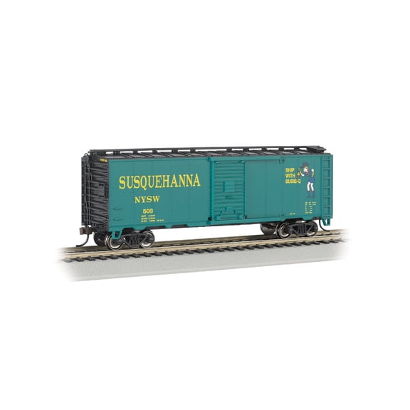 Bachmann Industries Aar 40 Steel Box Car New York, Susquehanna and Western (Suzy Q) Train Car, N Sc