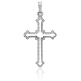 thumbnail image 5 of 14K Solid White Gold Holy Cross Necklace Religious Chain Pendant Jesus Christ Charm, 5 of 13