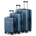thumbnail image 3 of Canddidliike Expandable Luggage 3 Pieces Set, Luggage with 360 Silent Spinner Wheels, PC+ABS Suitcase with TSA Lock Spinner, Blue, 3 of 5