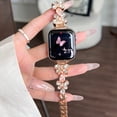 thumbnail image 5 of Butterfly Bracelet Compatible with Apple Watch Bands 42/44/45/49mm Slim Bling Jewelry Metal Strap, Shiny Diamond Wristband Replacement for iWatch Series 8/7/SE/6/5/4/3/2/1,Rosegold, 5 of 6
