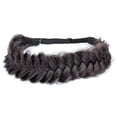 thumbnail image 2 of DIGUAN Messy Wide 2 Strands Synthetic Hair Braided Headband Hairpiece Women Girl Beauty accessory, 62g/2.1 oz (Deep Brown), 2 of 4