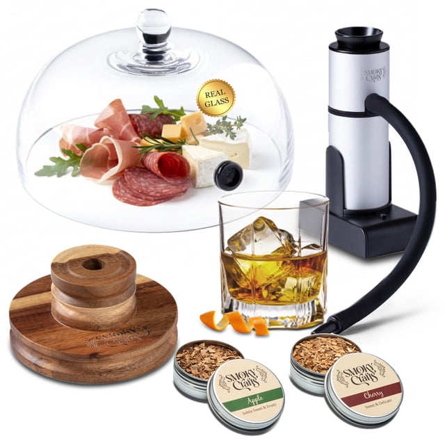 Kit para fumar Smoky Crafts para comida y bebida con pistola de humo y cúpula