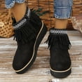 thumbnail image 2 of Rokment Winter Fall Platform Wedge Fringe Ankle Booties for Women Ethnic Boho Suede Mid Heel Dress Booties, 2 of 7