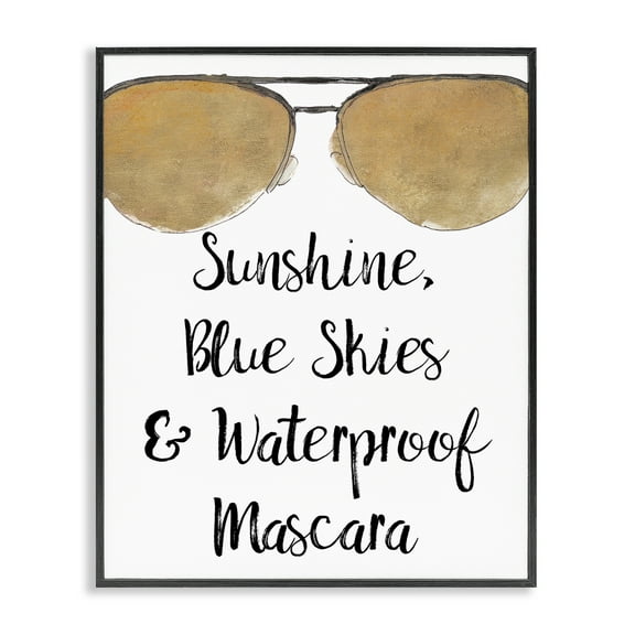 Stupell Industries Fun Mascara Phrase Beauty & Fashion Painting Black Framed Art Print Wall Art, 11 x 14