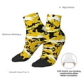 thumbnail image 5 of Adult Quarter Ankle Socks Yellow Camouflage Cushion Ventilation Sports Socks, 5 of 7