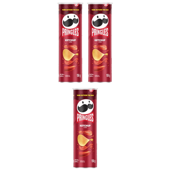 Pringles Canned Potato Chips Ketchup 156g (3 Pack)