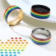 thumbnail image 3 of Bague LGBT Arc-en-Ciel en Émail Inoxydable Bague Lesbienne Gay, 3 of 6