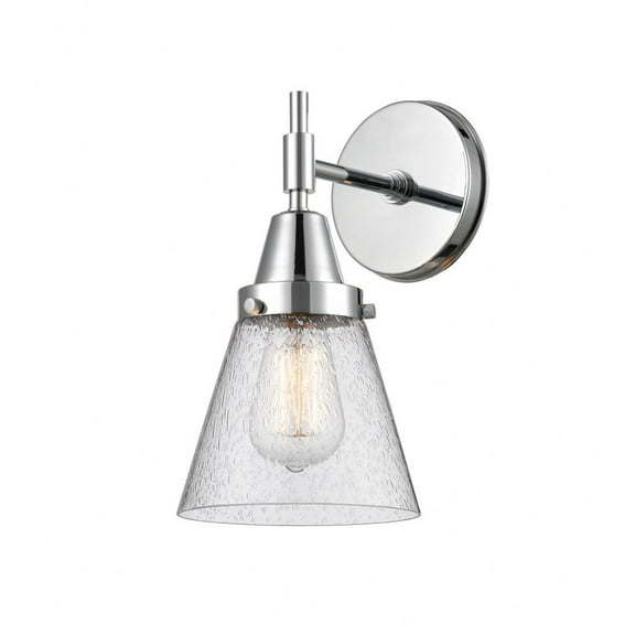 447-1W-PC-G64 Innovations Lighting Cone - 1 Light Wall Sconce-11 Inches Tall and 6.25 Inches Wide-Polished Chrome Finish-Seedy Glass Color
