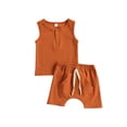 thumbnail image 2 of Kmbangi Baby Tank + Shorts, Elastic Waist with Pockets, Button Decoration, 2 of 9
