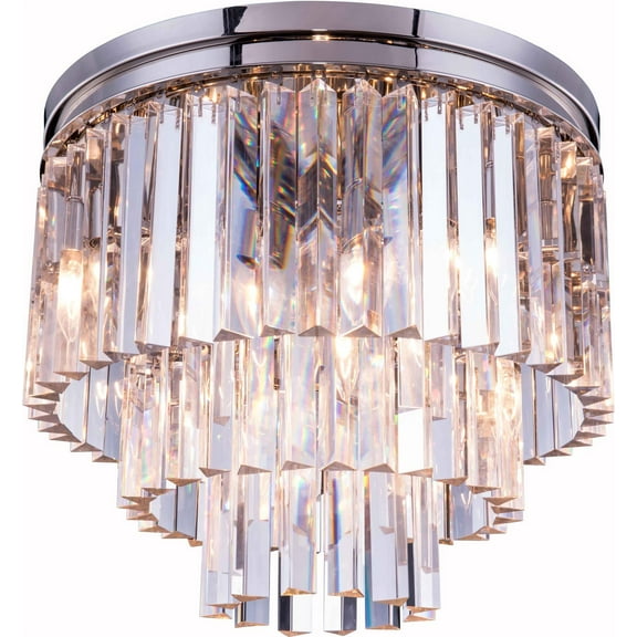 Flush Mount Light Ceiling Fixture SYDNEY 9-Light Polished Nickel Golden  EL-3227