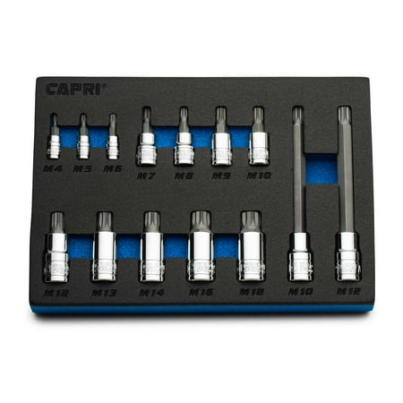 UPC: 0886352300902 | Capri Tools Master XZN Bit Socket Set  M4 to M18  14-Piece with the Mechanic s Tray