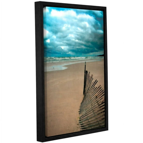 ArtWall Kevin Calkins "Seagull and Snowfence" Gallery-Wrapped Floater-Framed Canvas