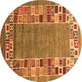 thumbnail image 1 of Ahgly Company Indoor Round Abstract Orange Contemporary Area Rugs, 7' Round, 1 of 1
