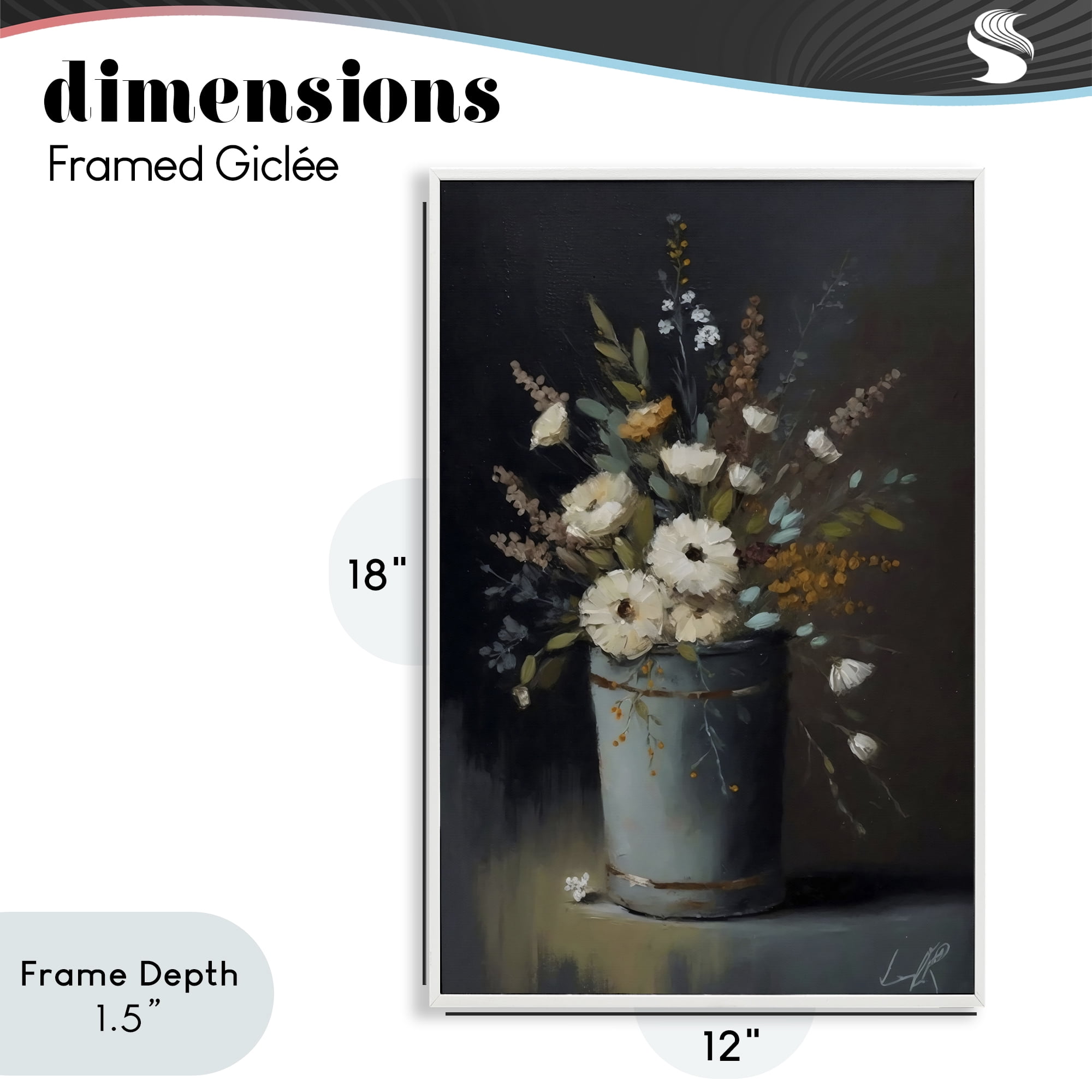 Stupell Industries Rustic Floral Bouquet Bucket White Framed Giclee Art, design by Creative Studio