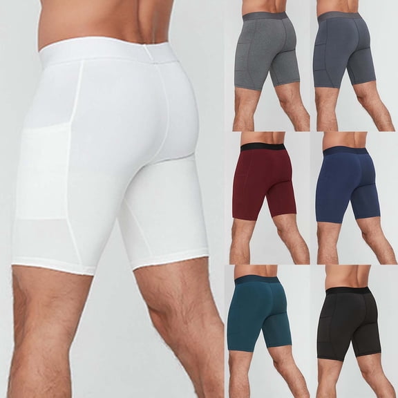 Guluxicc Men's Yoga Shorts Elastic Waist Gym Shorts Regular Fit Solid Color Summer Workout Shorts