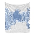 thumbnail image 1 of Geometric Soft Flannel Fleece Throw Blanket, Old Worn out Greek Mosaic Pattern Antique Historical Round Tile Artwork, Cozy Plush for Indoor and Outdoor Use, 60" x 80", Pale Blue, by Ambesonne, 1 of 6