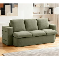 COOLHUT Folding Sofa Bed, Memory Foam 3 Seater Sofa Couch, Convertible Sleeper Sofa with Pillows, High Density Foam Floor Mattress for Living Room/Dorm/Guest/Office, Mint Green