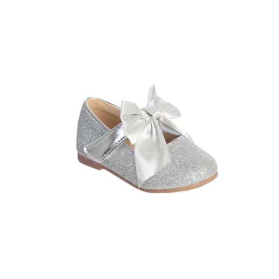 ESME - Girls White Glitter Dress Shoes